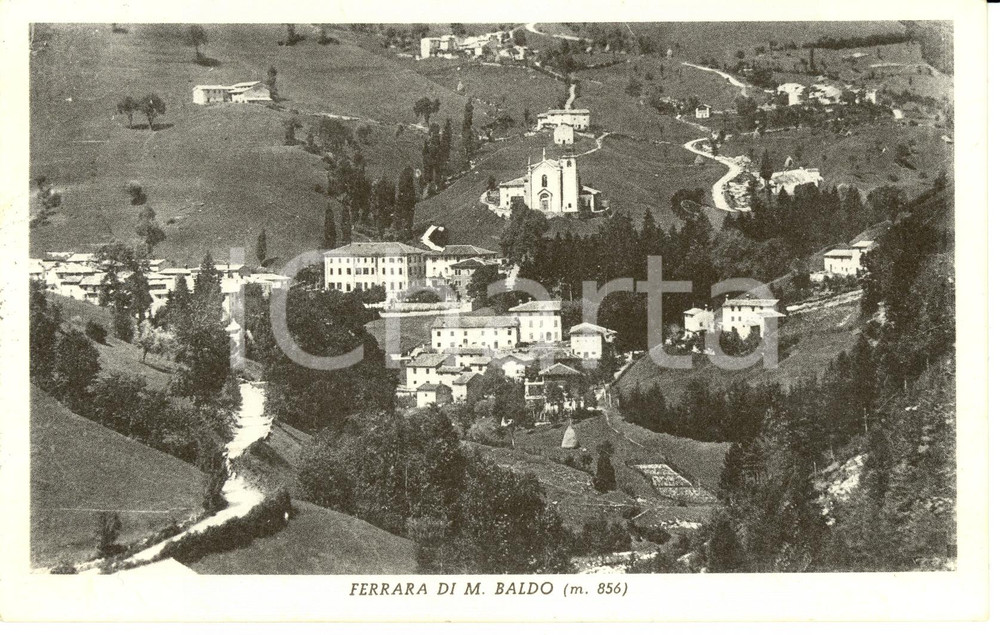 Cartolina originale da collezione 1955 FERRARA DI MONTE BALDO VR Veduta panoramica dalle colline FP VG 1