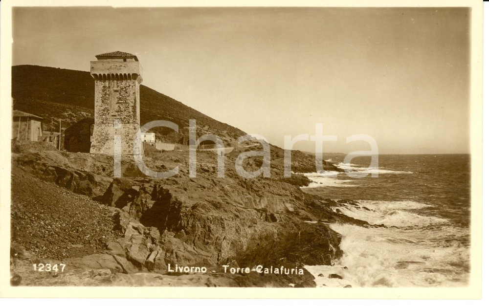 Cartolina originale da collezione 1940 ca LIVORNO Scorcio panoramico con la torre CALAFURIA Cartolina FP NV 1