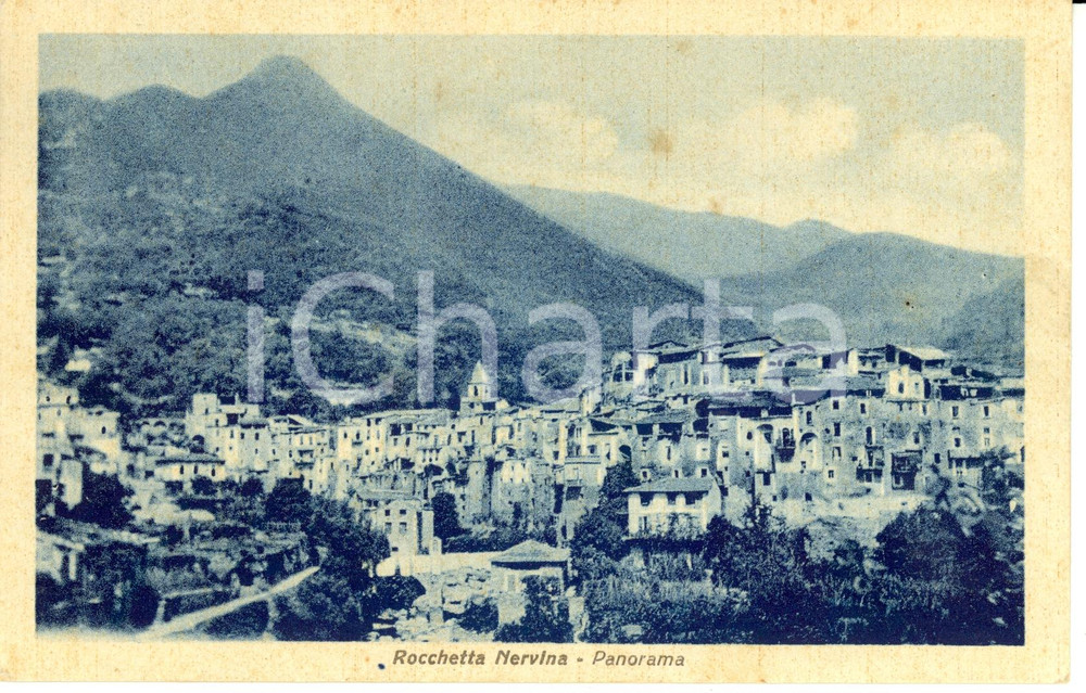 Cartolina originale da collezione 1949 ROCCHETTA NERVINA IM Veduta panoramica con montagne Cartolina FP VG 1