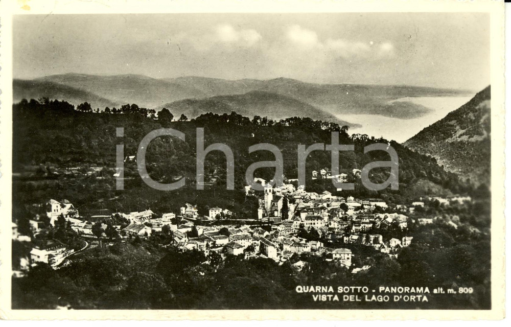 Cartolina originale da collezione 1952 QUARNA SOTTO VB Panorama con vista del LAGO D ORTA Cartolina FP VG 1