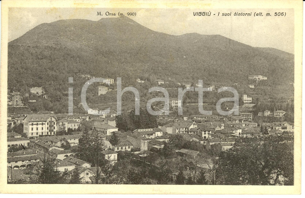 Cartolina originale da collezione 1939 VIGGIU  VA Scorcio panoramico dintorni e Monte ORSA Cartolina FP VG 1
