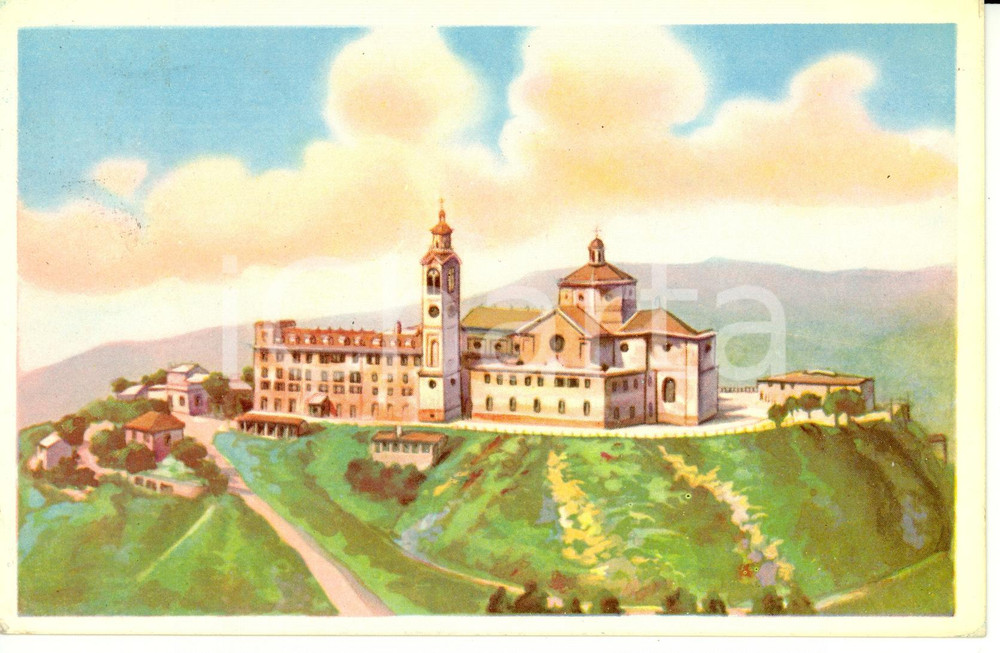 Cartolina originale da collezione 1937 CERANESI GE Veduta aerea Santuario Nostra Signora della Guardia FP VG 1