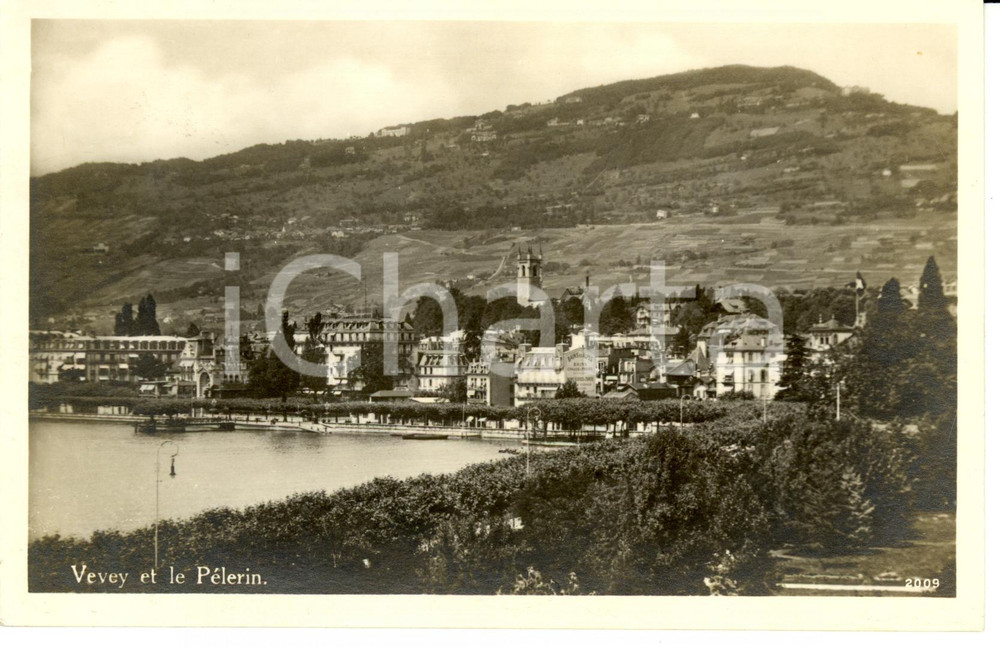 Cartolina originale da collezione 1932 VEVEY SVIZZERA Veduta panoramica con Monte PELERIN Cartolina FP VG 1