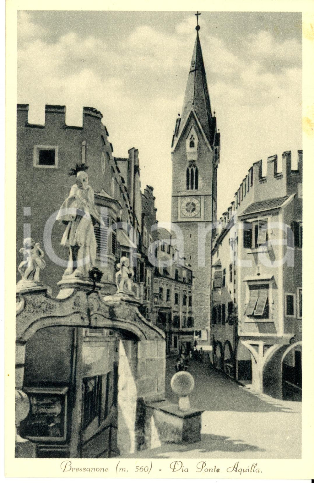 Cartolina originale da collezione 1936 BRESSANONE BZ Veduta di Via Ponte Aquila Cartolina FP NV 1