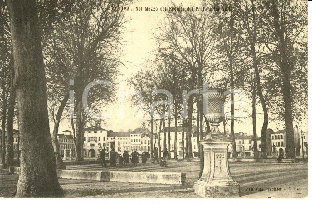 Cartolina originale da collezione 1907 PADOVA Veduta del centro del recinto del prato della Valle Cartolina FP VG 1