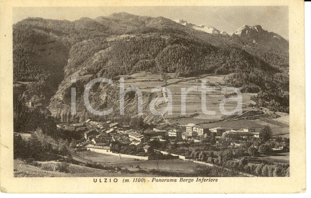 Cartolina originale da collezione 1939 OULX TO Veduta panoramica del Borgo Inferiore Cartolina FP VG 1