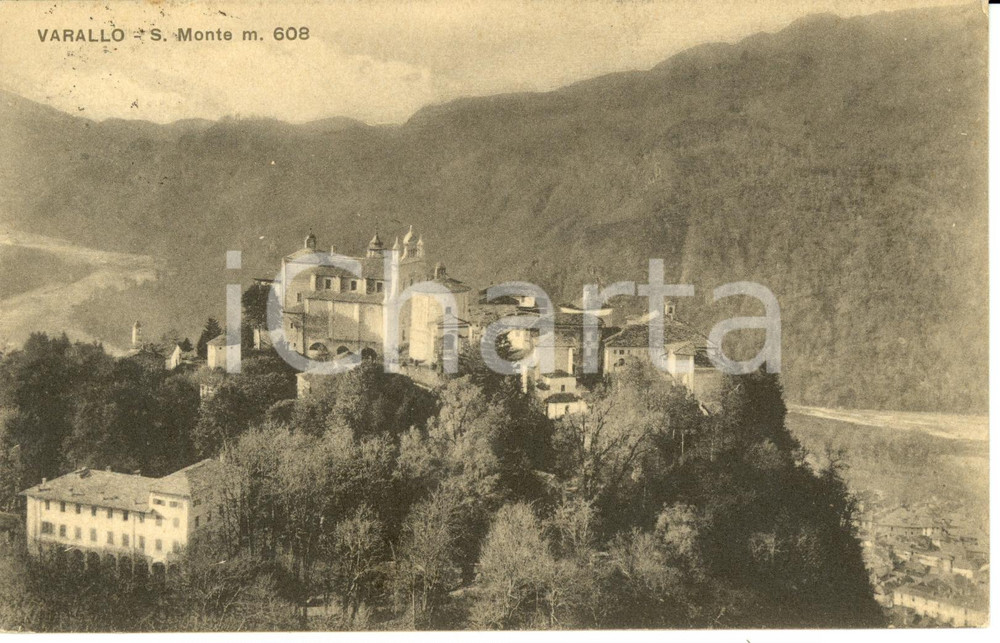 Cartolina originale da collezione 1925 VARALLO VC Veduta panoramica di S.MONTE Cartolina FP VG 1