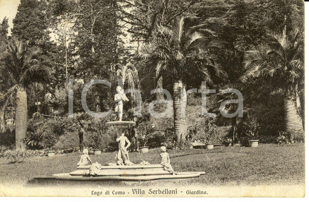 Cartolina originale da collezione 1925 BELLAGIO CO Veduta del giardino di villa SERBELLONI Cartolina FP VG 1