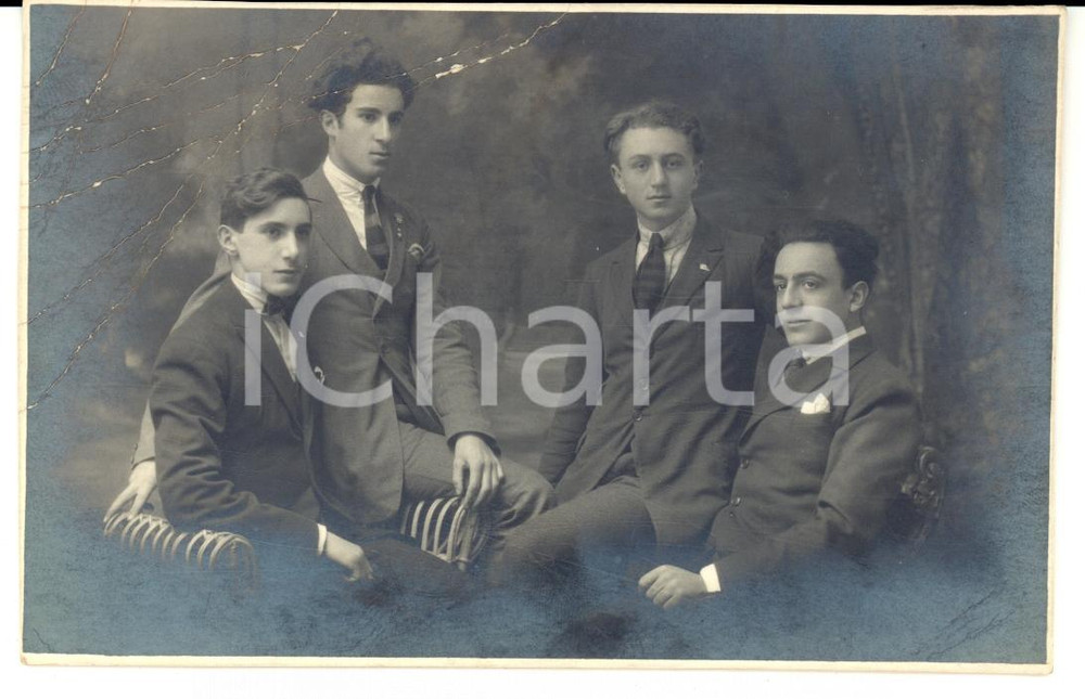 Fotografia d epoca originale 1925 ALESSANDRIA Ritratto di Camillo ROSSO tra i suoi amici Foto GHIRARDINI 1