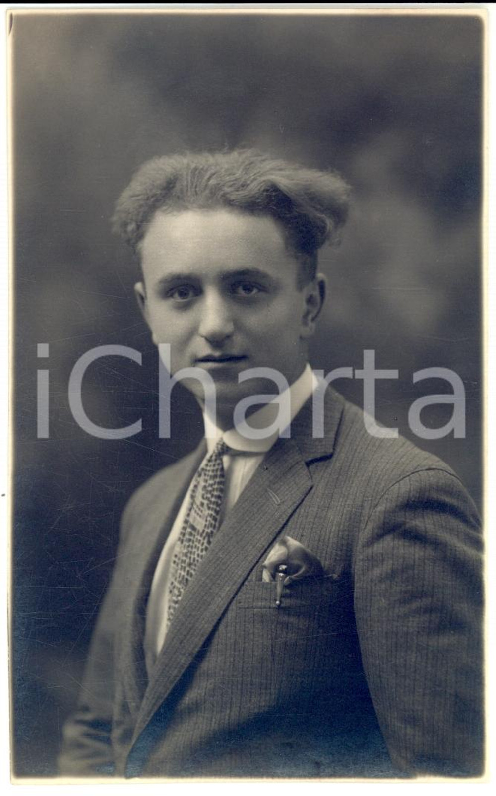 Fotografia d epoca originale 1925 ALESSANDRIA Ritratto del giovane Camillo ROSSO Foto GHIRARDINI 1
