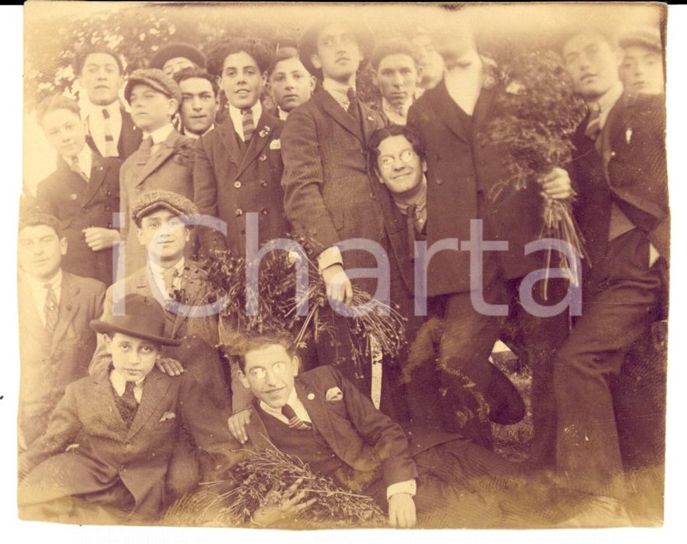 Fotografia d epoca originale 1923 VALMADONNA AL Scampagnata tra studenti delle Magistrali Foto 1