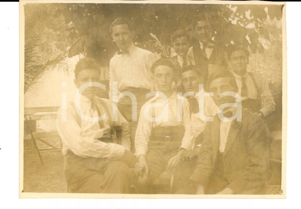 Fotografia d epoca originale 1923 VALMADONNA AL Studenti delle magistrali riposano alla scampagnata Foto 1