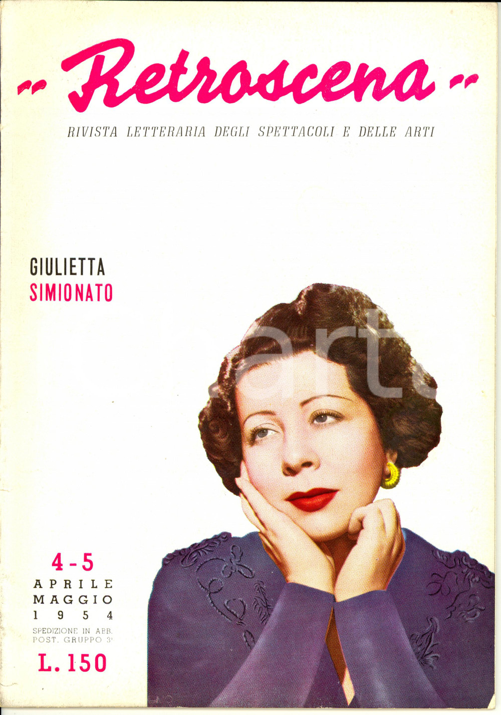Giornale, rivista storica 1954 RETROSCENA In memoria di FEDERICO DE MARIA Rivista letteraria nÂ° 45 1