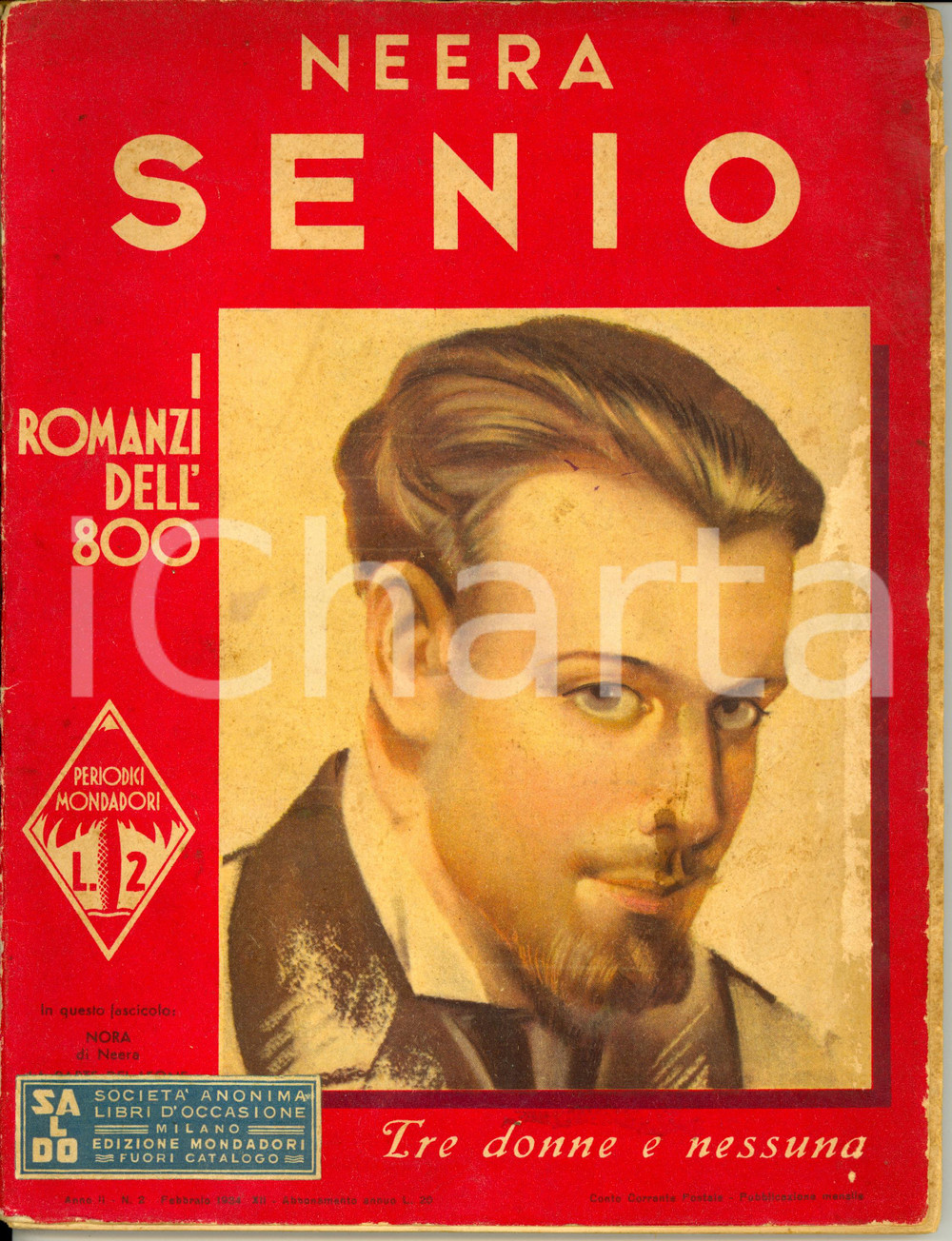 Libro, pubblicazione d epoca 1934 NEERA Anna ZUCCARI Senio  Nora ROMANZI DELL 800 MONDADORI 1