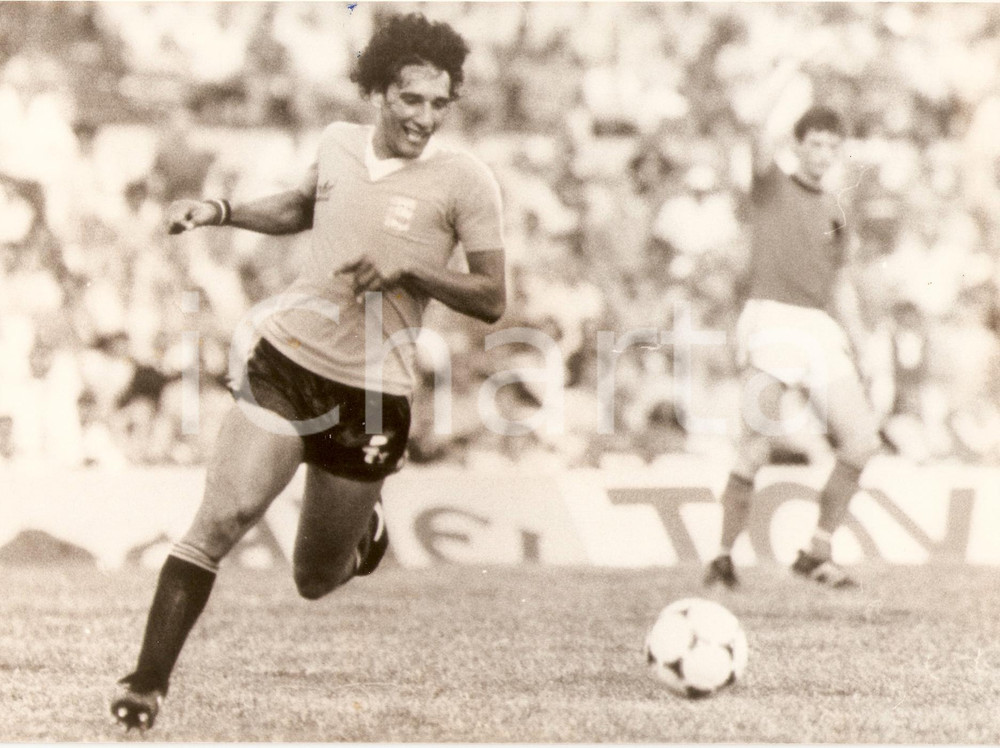 Fotografia d epoca originale 1980 MUNDIALITO Calcio ITALIA  URUGUAY JosÃ© Hermes MOREIRA Fotografia 1