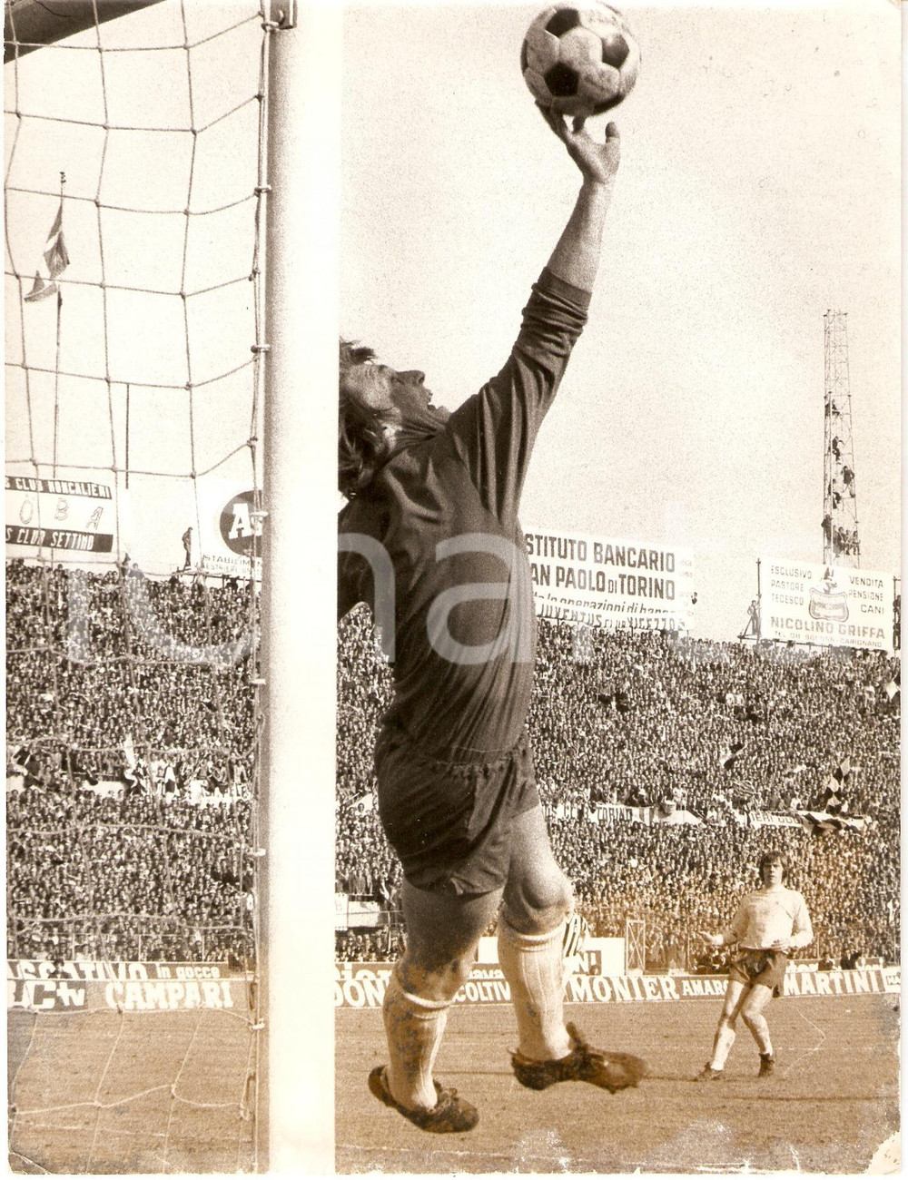 Fotografia d epoca originale 1973 JUVENTUS DERBY COUNTY Uefa Champions League Colin BOULTON Foto DANNEGGIATA 1