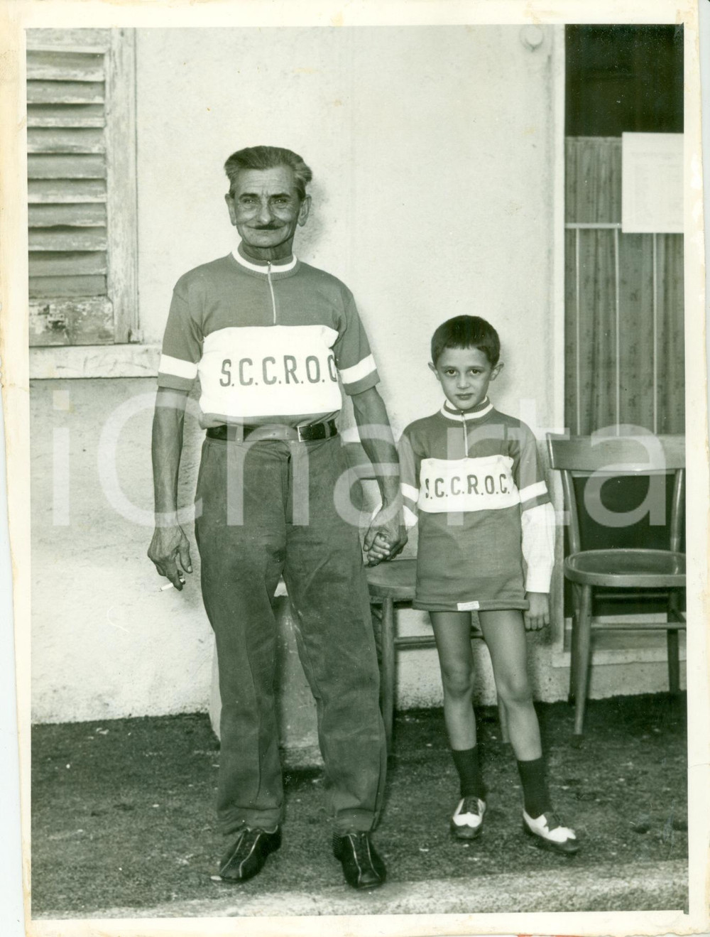 Fotografia d epoca originale 1961 OSPITALETTO DI CORMANO Squadra S.C.C.R.O.C. Coppa ACI Combattenti Ciclismo 1