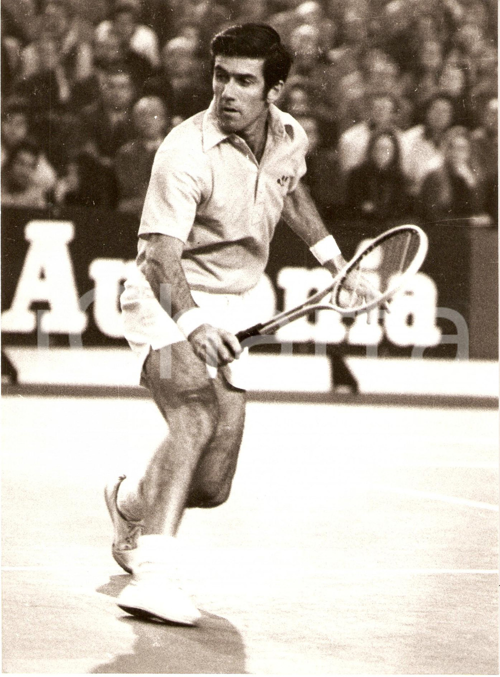 Fotografia d epoca originale 1975 ca AUSTRALIA Tennis Ken ROSEWALL durante un match Fotografia 1