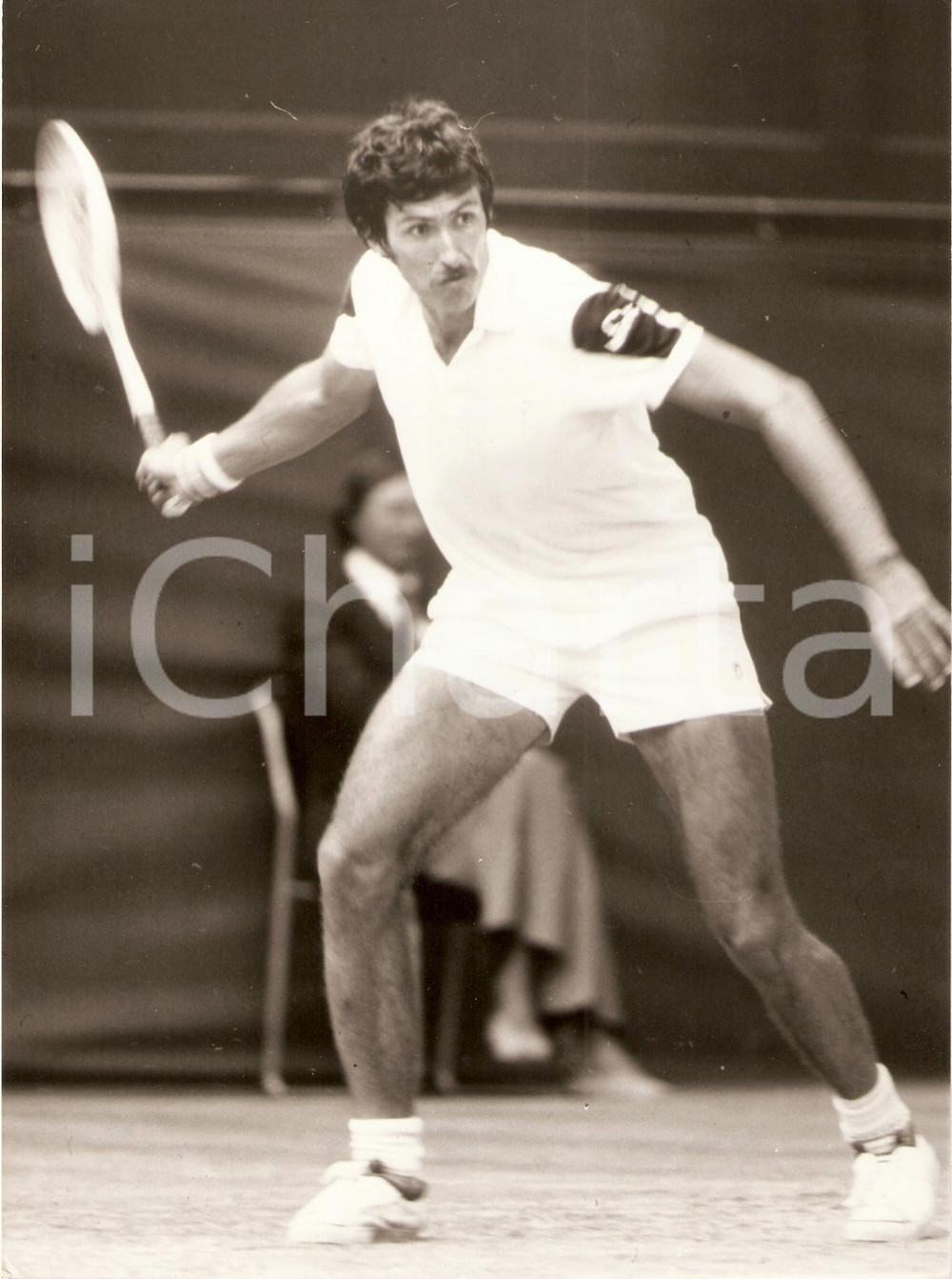 Fotografia d epoca originale 1980 ca AUSTRALIA Tennis Phil DENT durante un incontro Fotografia 1