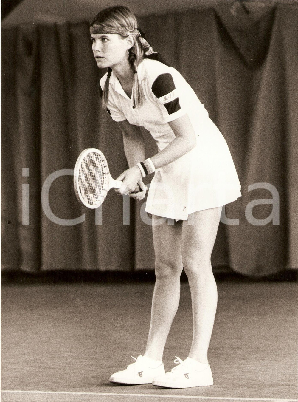 Fotografia d epoca originale 1980 circa SVEZIA Tennis Helena ANLIOT durante un incontro Fotografia 1