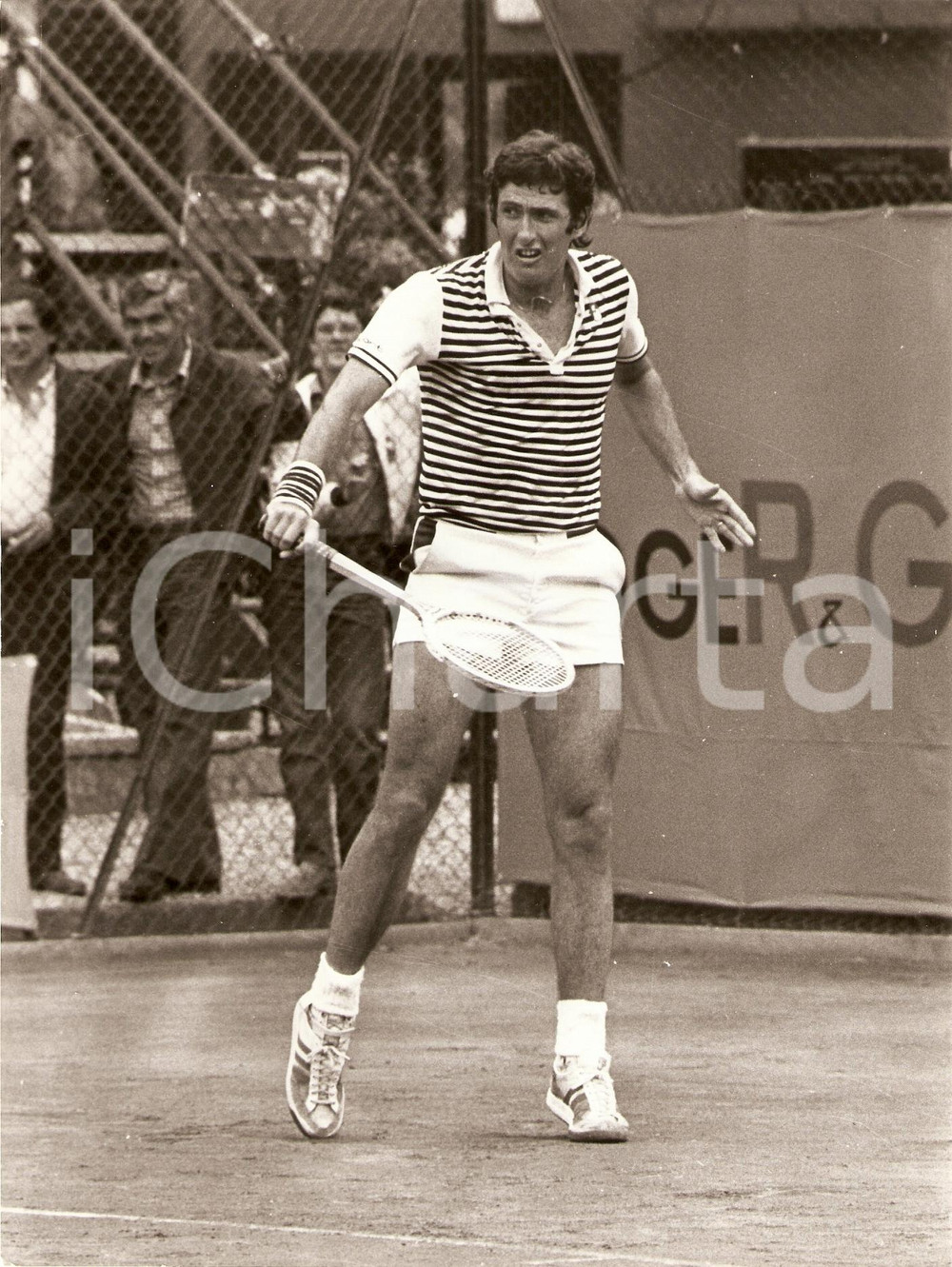 Fotografia d epoca originale 1975 ca AUSTRALIA Tennis Phil DENT durante un incontro Fotografia 1