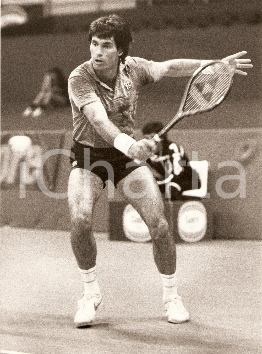 Fotografia d epoca originale 1982 MILANO Cuore Tennis Cup Rovescio di Butch WALTS Ritratto Fotografia 1