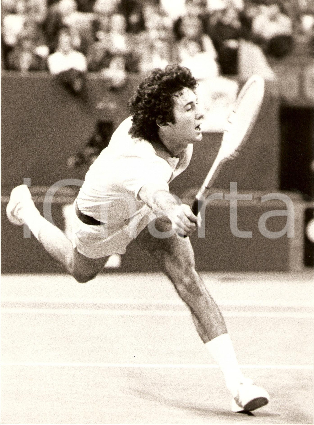 Fotografia d epoca originale 1980 ca STATI UNITI Tennis Bill SCANLON durante un incontro Fotografia 1