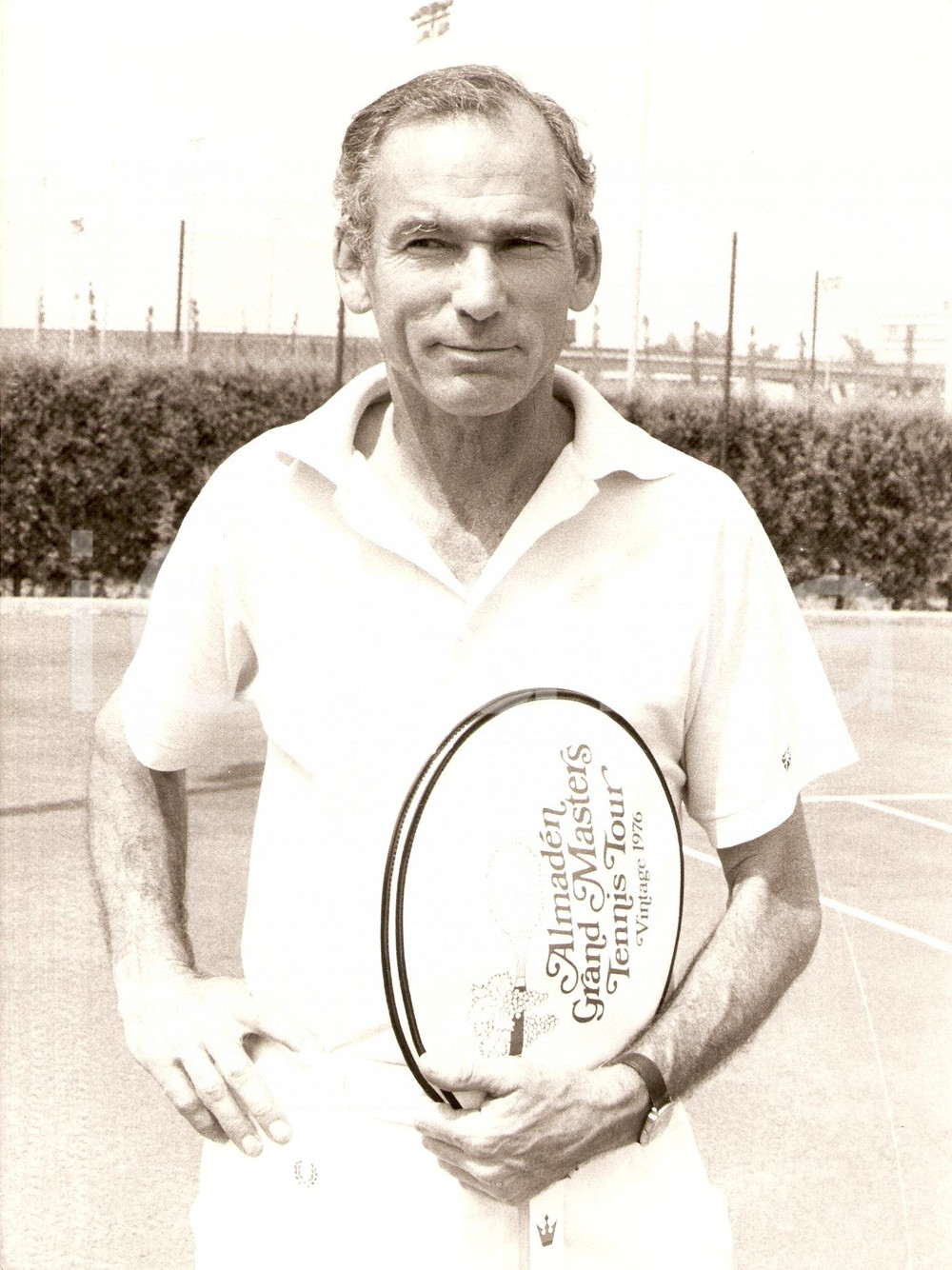 Fotografia d epoca originale 1976 TENNIS Tom BROWN ospite ALMADEN GRAND MASTERS TENNIS TOUR Ritratto Foto 1