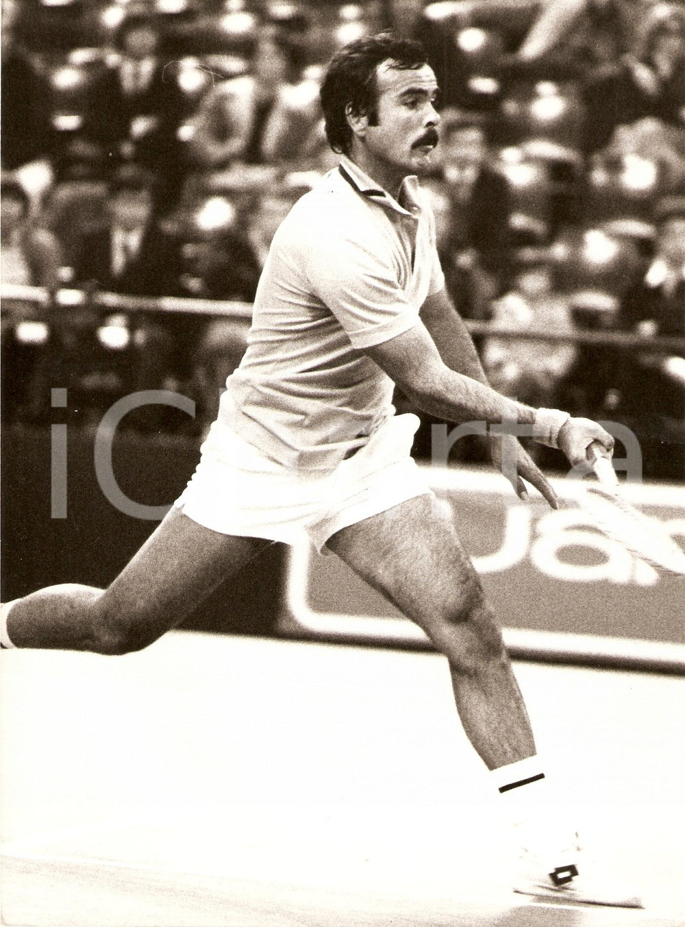 Fotografia d epoca originale 1977 INTERNAZIONALI DI ROMA Tennis Tonino ZUGARELLI durante match Fotografia 1