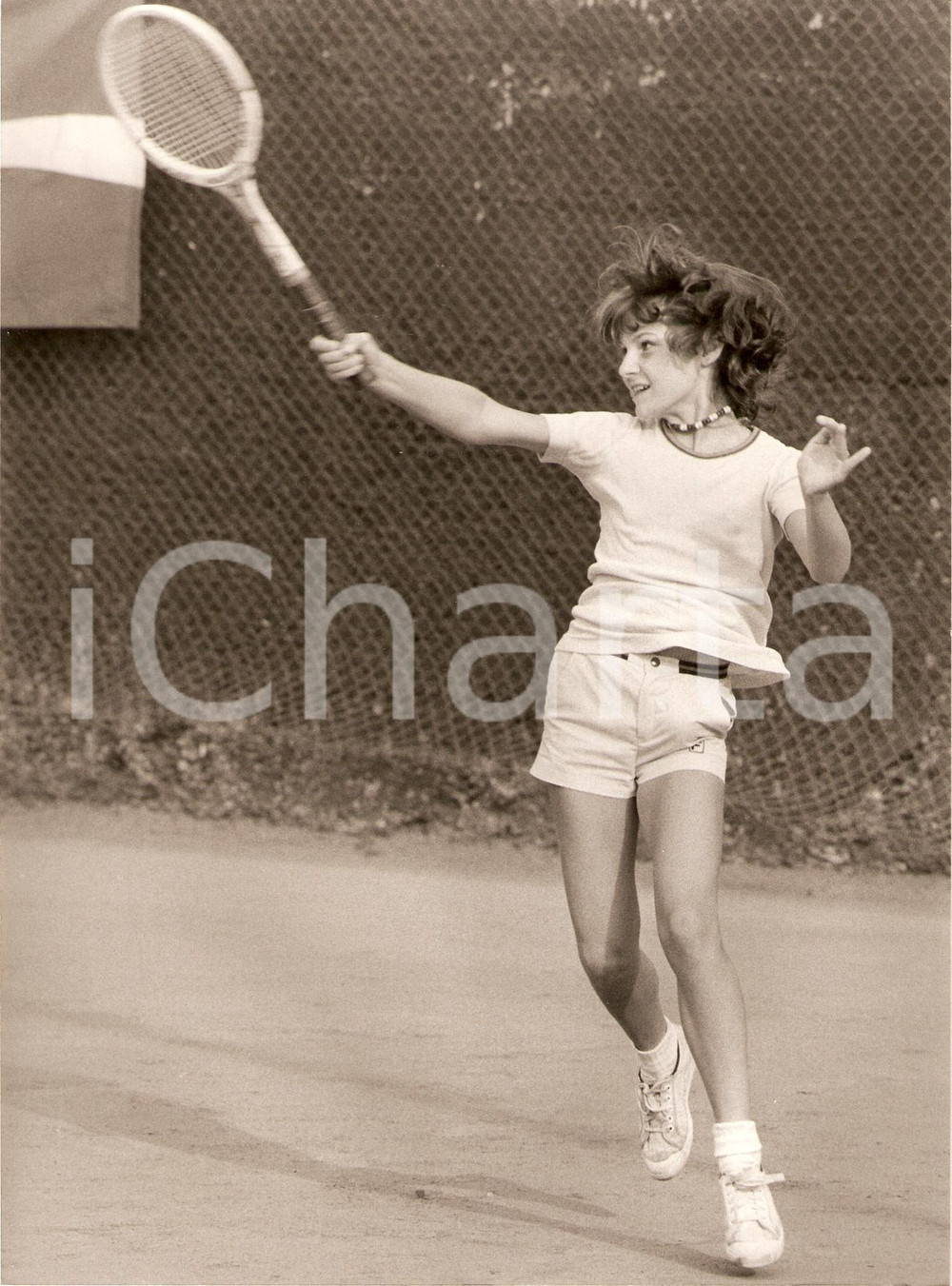 Fotografia d epoca originale 1979 TENNIS Coppa PORRO LAMBERTENGHI Simonetta ALBERTAZZI Sponsor FILA Foto 1