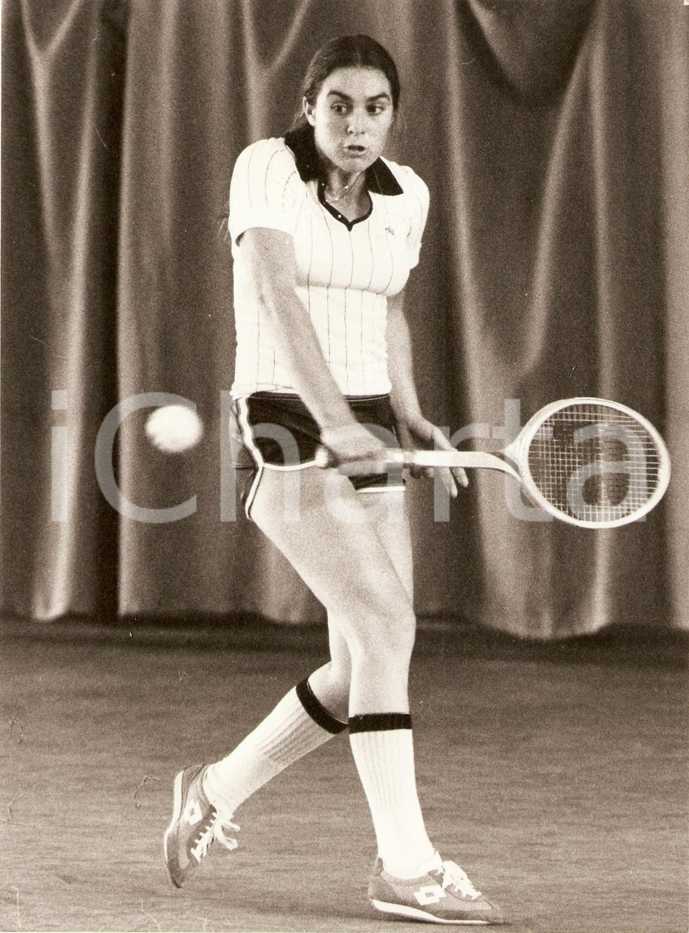 Fotografia d epoca originale 1980 ca TENNIS Sabina SIMMONDS si allena Fotografia 1 1