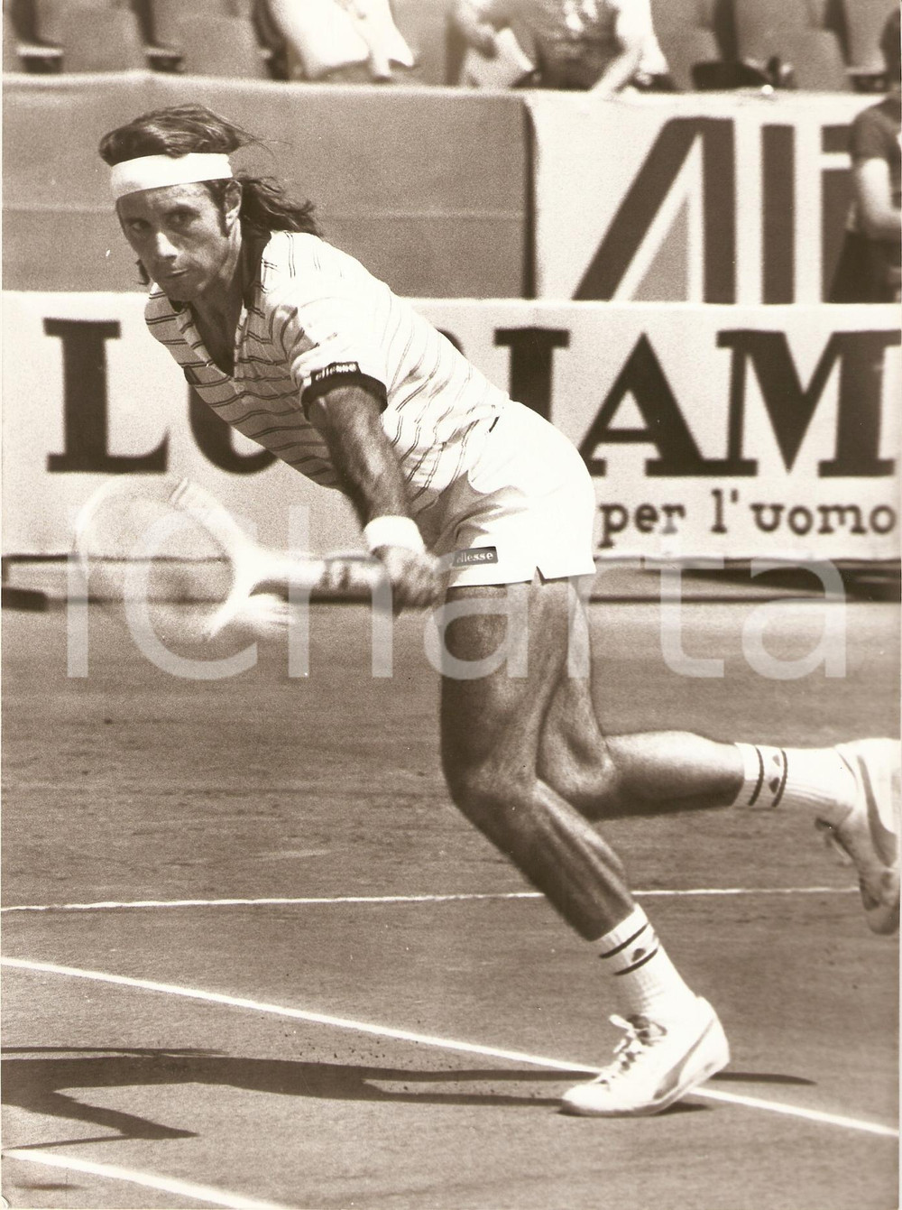Fotografia d epoca originale 1981 INTERNAZIONALI DI ROMA Tennis Guillermo VILAS durante incontro Fotografia 1