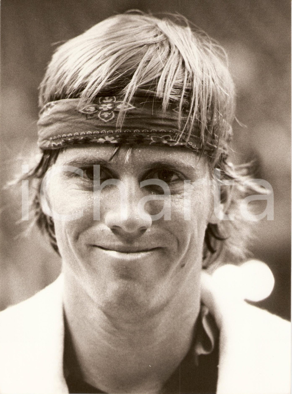 Fotografia d epoca originale 1982 MILANO Cuore Tennis Cup Vincent VAN PATTEN Ritratto a fine partita Foto 1