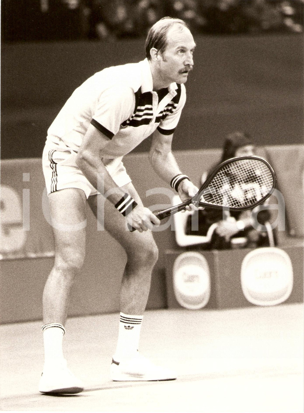 Fotografia d epoca originale 1982 MILANO Cuore Tennis Cup Stan SMITH match Sponsor ADIDAS Fotografia 1