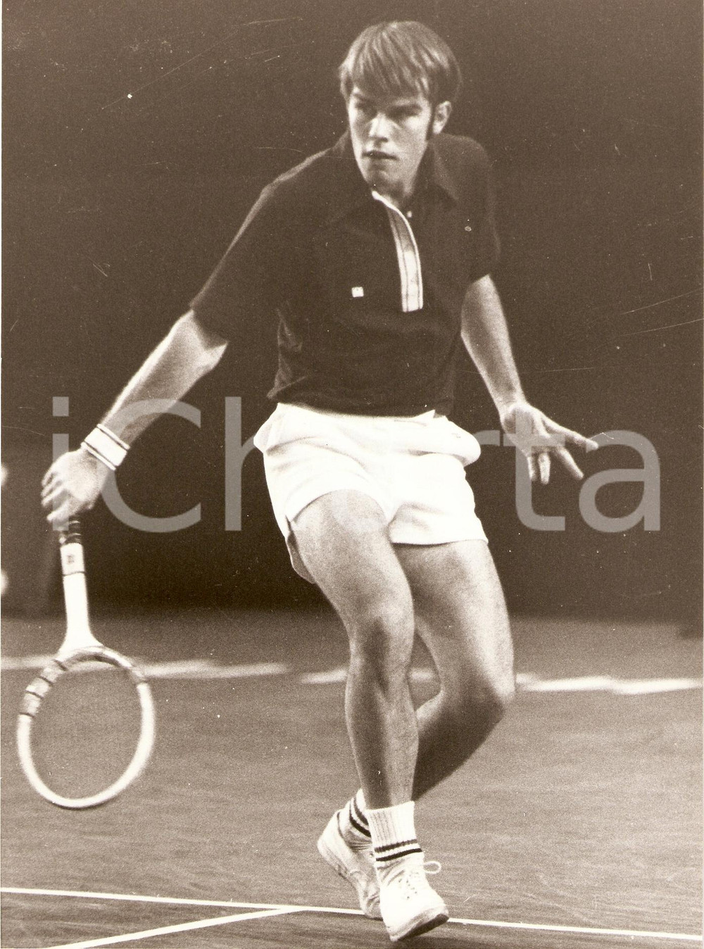 Fotografia d epoca originale 1980 ca STATI UNITI Tennis Roscoe TANNER durante un incontro Fotografia 1