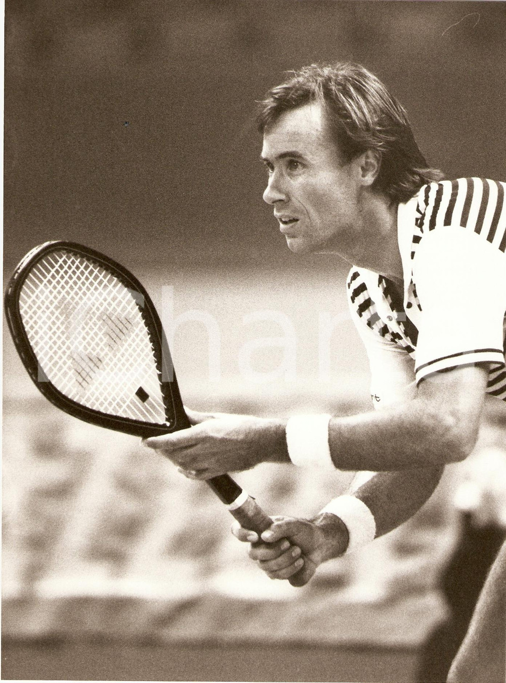 Fotografia d epoca originale 1980 circa AUSTRALIA Tennis John ALEXANDER durante incontro Ritratto Fotografia 1