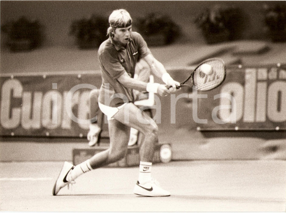 Fotografia d epoca originale 1982 MILANO Cuore Tennis Cup Vincent VAN PATTEN match Sponsor NIKE Fotografia 1