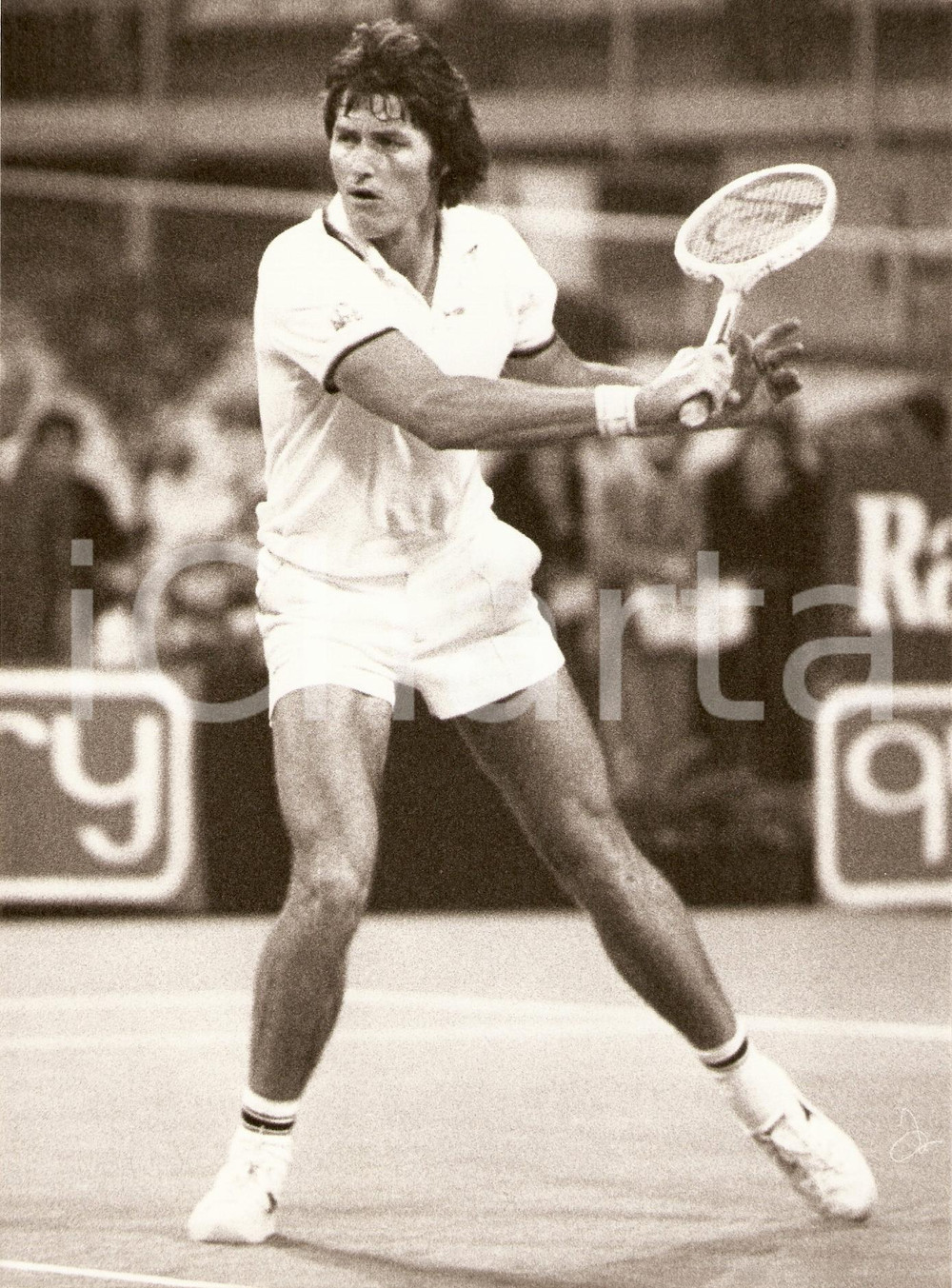 Fotografia d epoca originale 1980 MILANO Tennis RAMAZZOTTI CUP Kim WARWICK durante match Fotografia 1