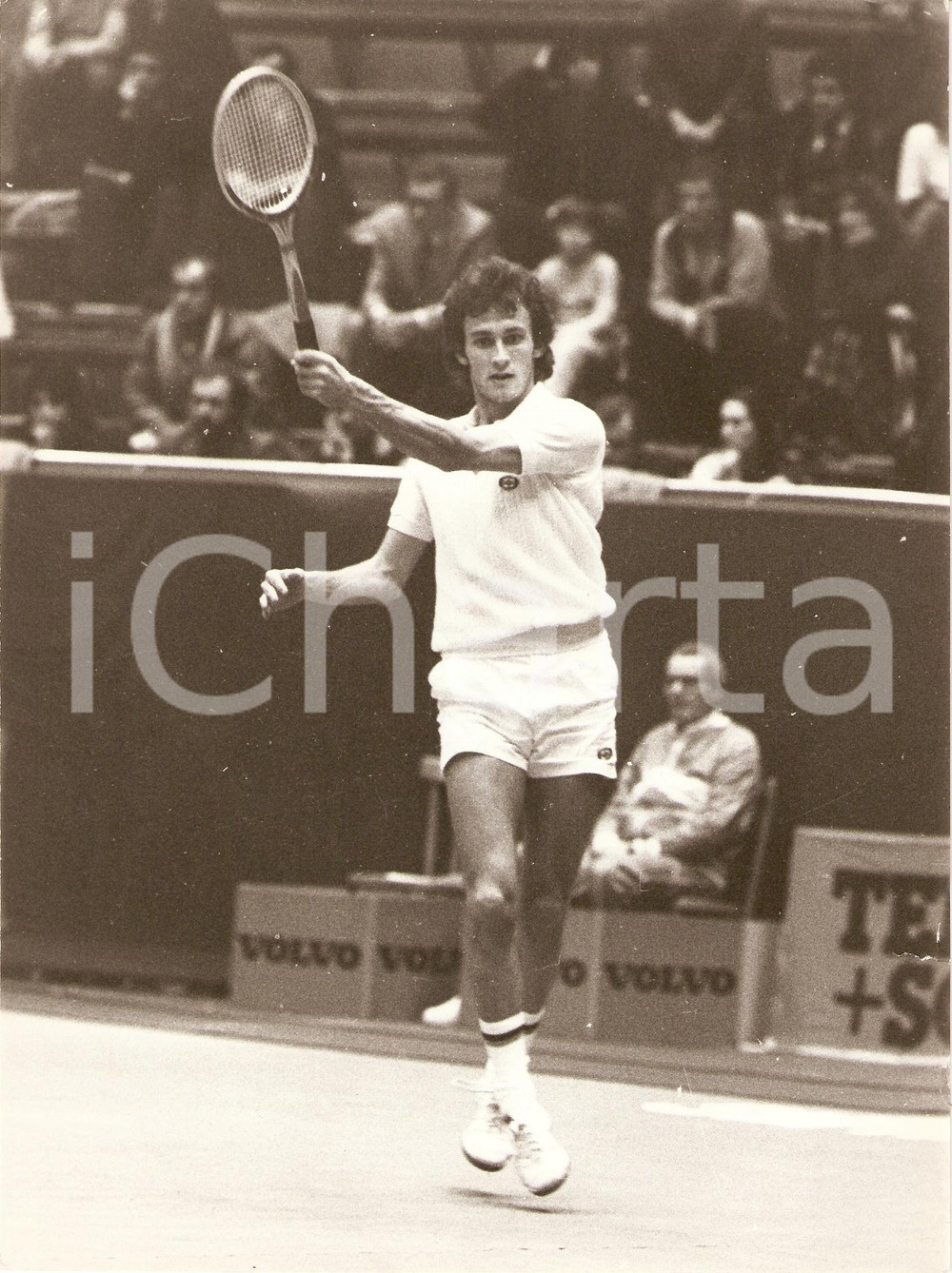 Fotografia d epoca originale 1980 ca COPPA DAVIS Tennis Sean SORENSEN Squadra irlandese Match Fotografia 1