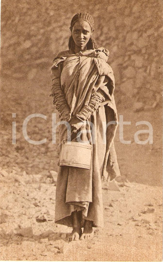 Cartolina originale da collezione 1930 ca ERITREA A.O.I. Donna indigena Altipiano Eritreo costumi tipici Cartolina 1