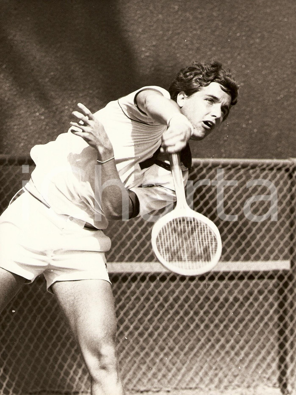 Fotografia d epoca originale 1980 ca TENNIS Marco ALCIATI durante un incontro Fotografia 1