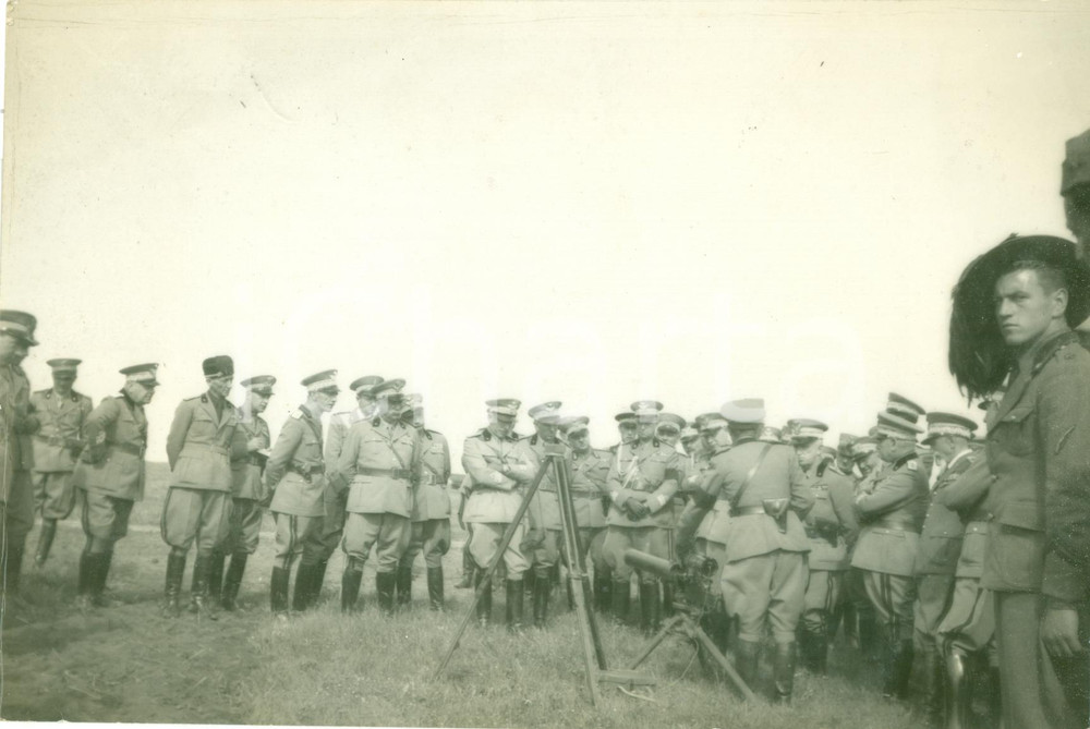 Fotografia d epoca originale 1934 NETTUNO RM Vittorio Emanuele III Gen BAISTROCCHI modulatore BRAGANTINI 1