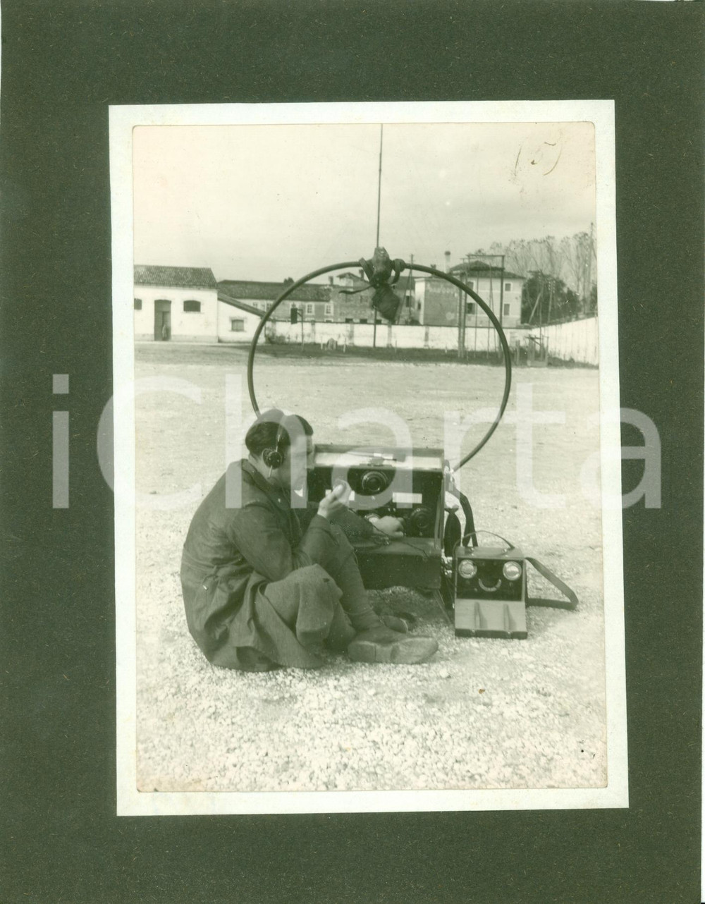 Fotografia d epoca originale 1934 NETTUNO RM Prove pratiche modulatore radio per Alpini BRAGANTINI Foto 1