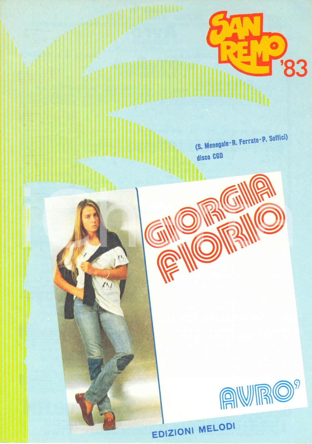 Oggetto da collezione cartaceo 1983 FESTIVAL DI SANREMO Giorgia FIORIO AvrÃ² Spartito MENEGALE FERRATO SOFFICI 1