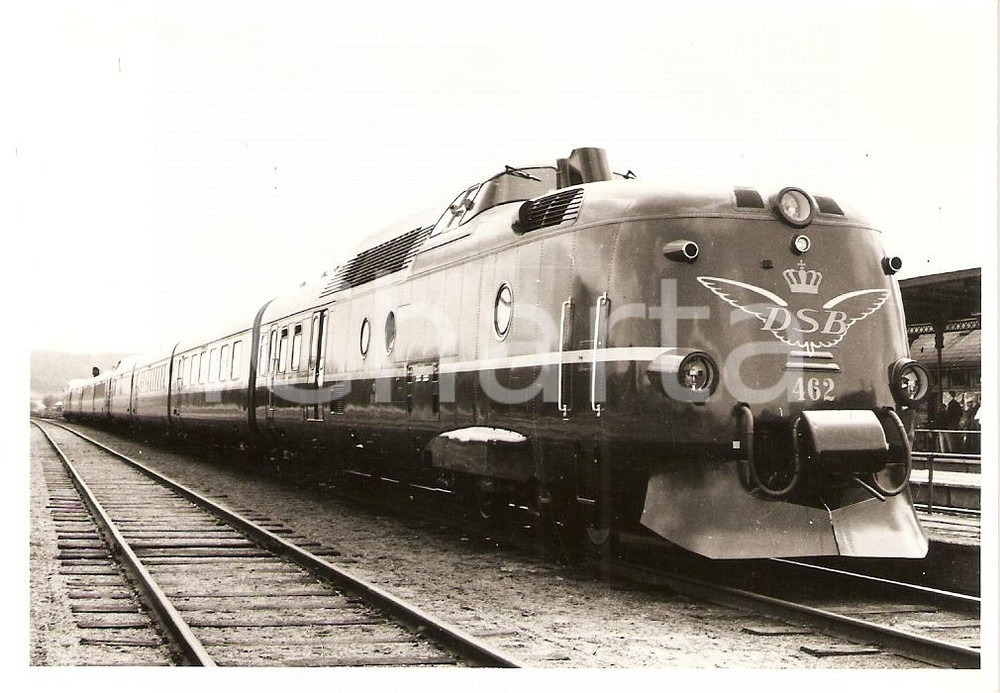 Fotografia d epoca originale 1970 ca DENMARK Danske Statsbaner DSB Blitz train Locomotive Fotografia 1