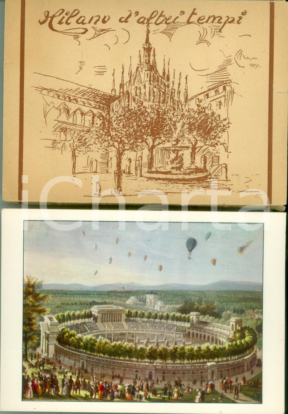 Cartolina originale da collezione 1985 ca MILANO D ALTRI TEMPI Raccolta 25 cartoline ILLUSTRATE a colori FG NV 1