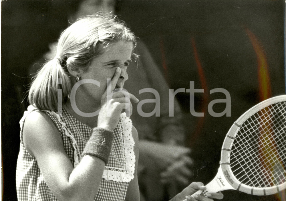 Fotografia d epoca originale 1980 ca MILANO Tennis  Tracy AUSTIN attende di ricevere Fotografia 1