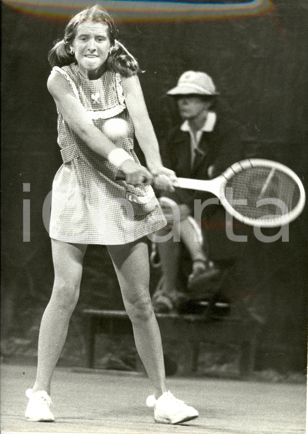 Fotografia d epoca originale 1980 ca MILANO Tennis Tracy AUSTIN in attacco durante un match Foto OLYMPIA 1