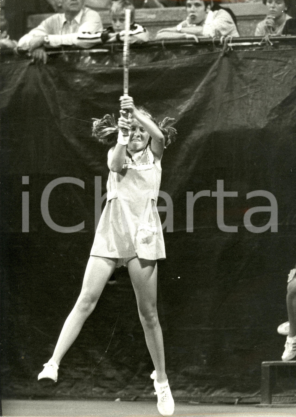 Fotografia d epoca originale 1980 ca MILANO Tennis Tracy AUSTIN in attacco durante un match Fotografia 1