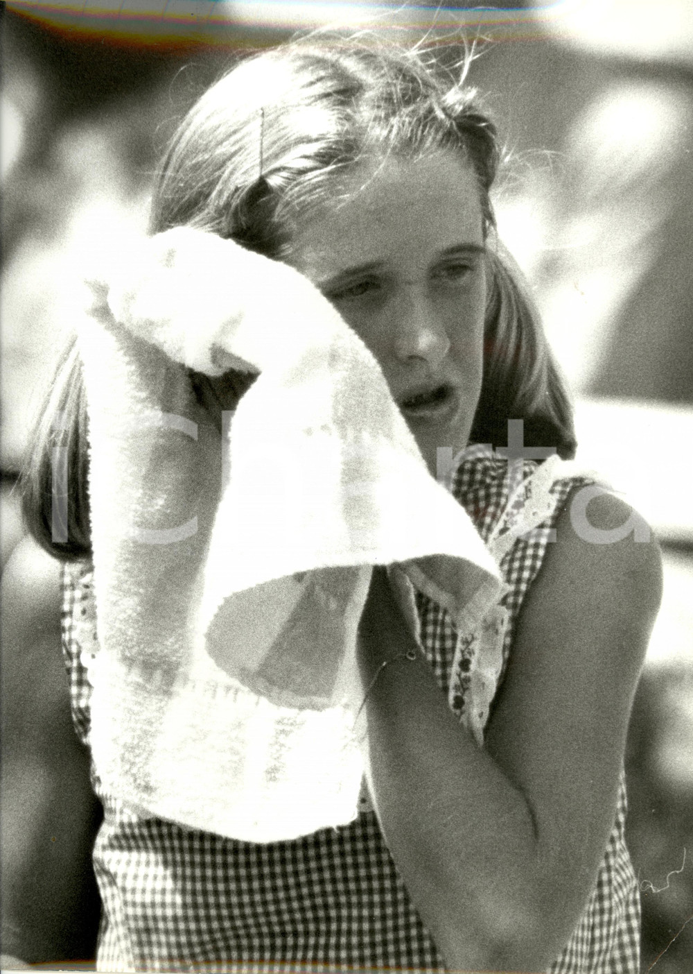 Fotografia d epoca originale 1980 ca MILANO Tennis Tracy AUSTIN si asciuga il sudore Fotografia 24 x 30 cm 1